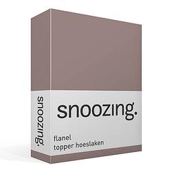 Foto van Snoozing - flanel - topper - hoeslaken - 180x200 cm - bruin