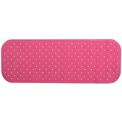 Foto van Msv douche/bad anti-slip mat badkamer - rubber - roze - 36 x 97 cm - badmatjes