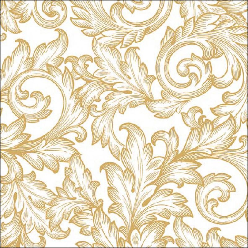 Foto van Ambiente servetten 20 stuks baroque gold/white