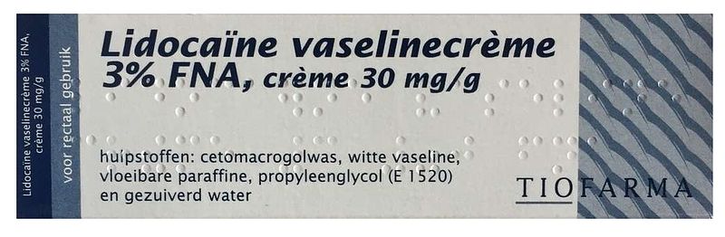 Foto van Tiofarma lidocaïne vaselinecrème 3% fna