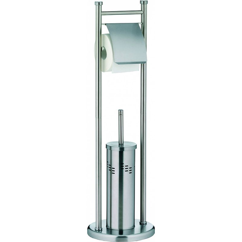 Foto van Kela toiletrol-/toiletborstelhouder swing 77,5 x 22 cm rvs zilver