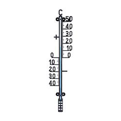 Foto van Buiten profiel thermometer zwart van kunststof 10 x 41 cm - buitenthermometers