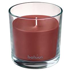 Foto van Bolsius geurkaars true scents oud wood 9,7 cm glas/wax bruin