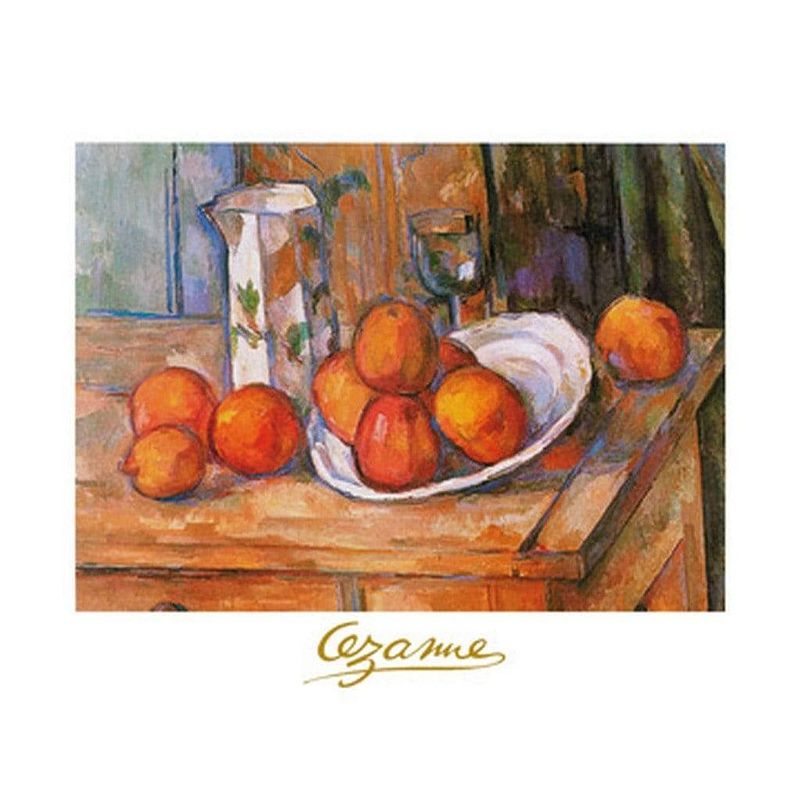 Foto van Paul cézanne - bricco, bicchiere e piatto kunstdruk 80x60cm