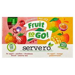 Foto van Servero fruit to go mixpack knijpfruit appel, mango, passievrucht & appel, aardbei, framb bij jumbo