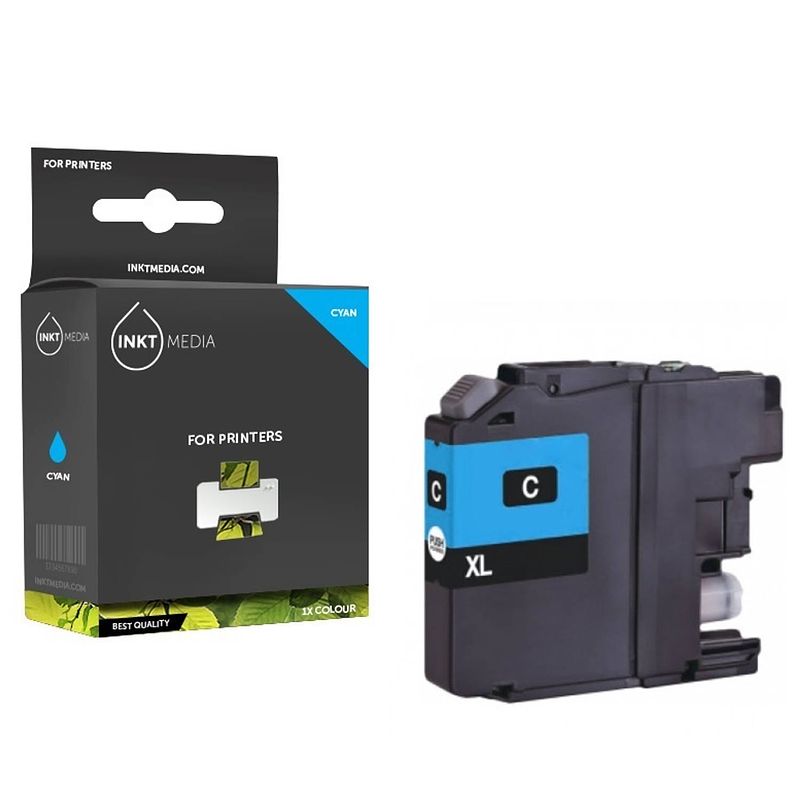 Foto van Inktmedia® - inktcartridge - geschikt brother lc-422xl inktcartridge cyaan hoge capaciteit - cartridge met inkt