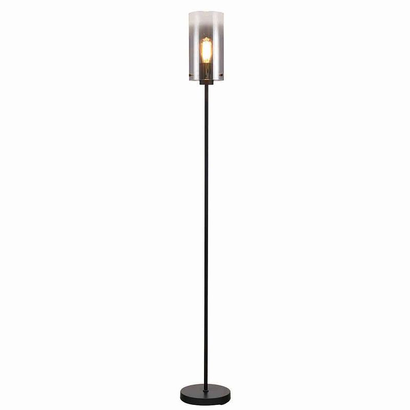 Foto van Freelight vloerlamp ventotto h 165 cm ø 15 cm rook glas zwart