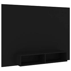 Foto van The living store tv-wandmeubel - zwart - spaanplaat - 135 x 23.5 x 90 cm