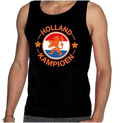 Foto van Zwart fan tanktop / kleding holland kampioen met oranje leeuw ek/ wk voor heren l - feestshirts