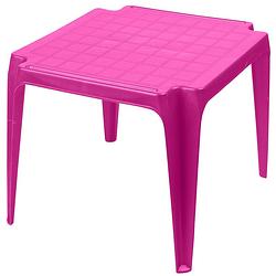 Foto van Sunnydays kindertafel - roze - kunststof - buiten/binnen - l56 x b51 x h44 cm - bijzettafels - bijzettafels
