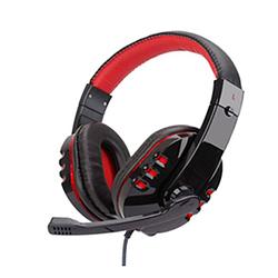 Foto van No fear gaming headset - 1.5 m kabel - opvouwbare microfoon - over-ear ontwerp - zwart/rood