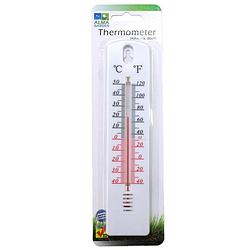 Foto van Alma garden binnen/buiten thermometer - plastic - wit - 21 cm - buitenthermometers