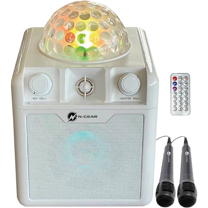 Foto van N-gear disco block 410 white mobiele disco/karaoke speaker