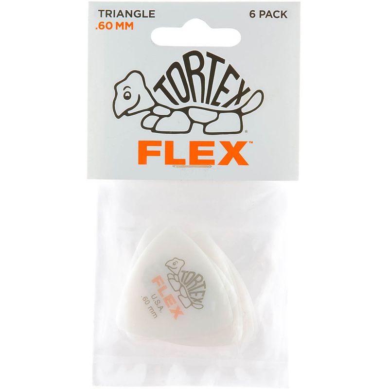 Foto van Dunlop tortex flex triangle plectrums 0.60 mm (6 stuks)