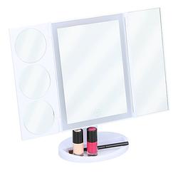Foto van Grundig led make-up spiegel - 22 leds - inclusief kabel - verschillende vergrotingsspiegels - inklapbaar