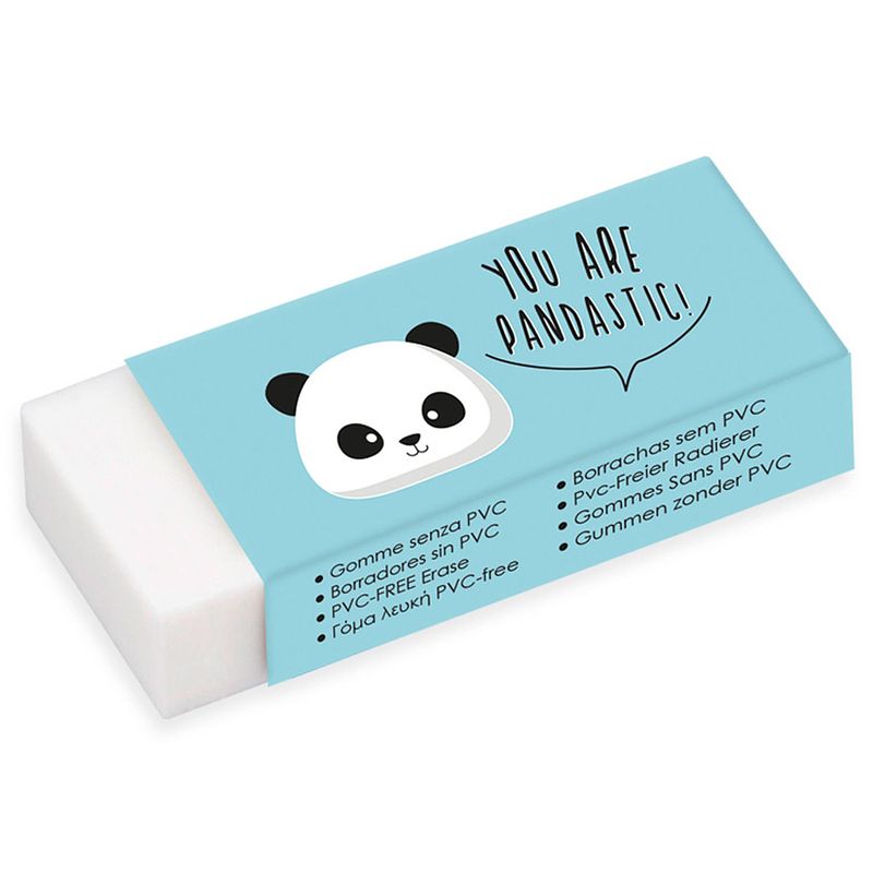 Foto van I-total gum panda rubber wit/lichtblauw 3 stuks