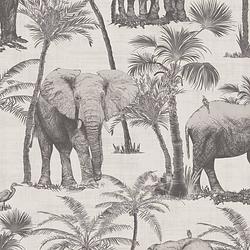 Foto van Dutch wallcoverings behang elephant grove houtskoolkleurig