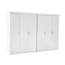 Foto van 6 deurs kledingkast bestaande uit 2x3 drs kast oslo wit.