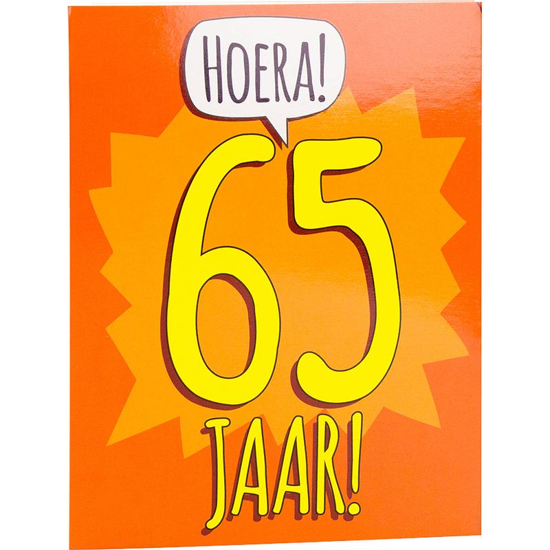 Foto van Paper dreams wenskaart hoera! 65 jaar! 16 x 12,5 cm oranje