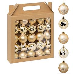 Foto van Feeric christmas gedecoreerde kerstballen 25x- 6 cm - goud -kunststofa  - kerstbal