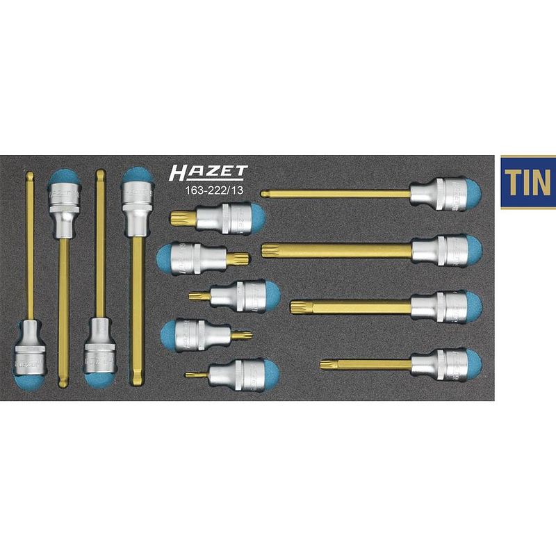 Foto van Hazet 163-222/13 inbus, veeltand (xzn) dopsleutel-bitinzetset 13-delig 1/2 (12.5 mm)