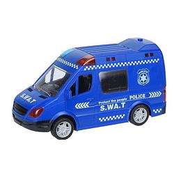 Foto van Free and easy politie bus met licht en geluid 21 cm blauw