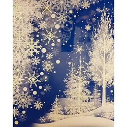 Foto van Peha raamsticker kerstlandschap kristallen 41 x 29 cm wit