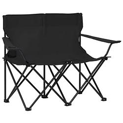 Foto van Vidaxl campingstoel 2-zits inklapbaar staal en stof zwart