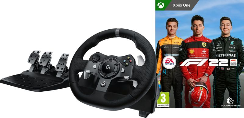 Foto van Logitech g920 + f1 22 xbox one