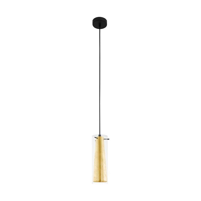 Foto van Eglo pinto gold hanglamp - e27 - ø 18.0 cm - zwart