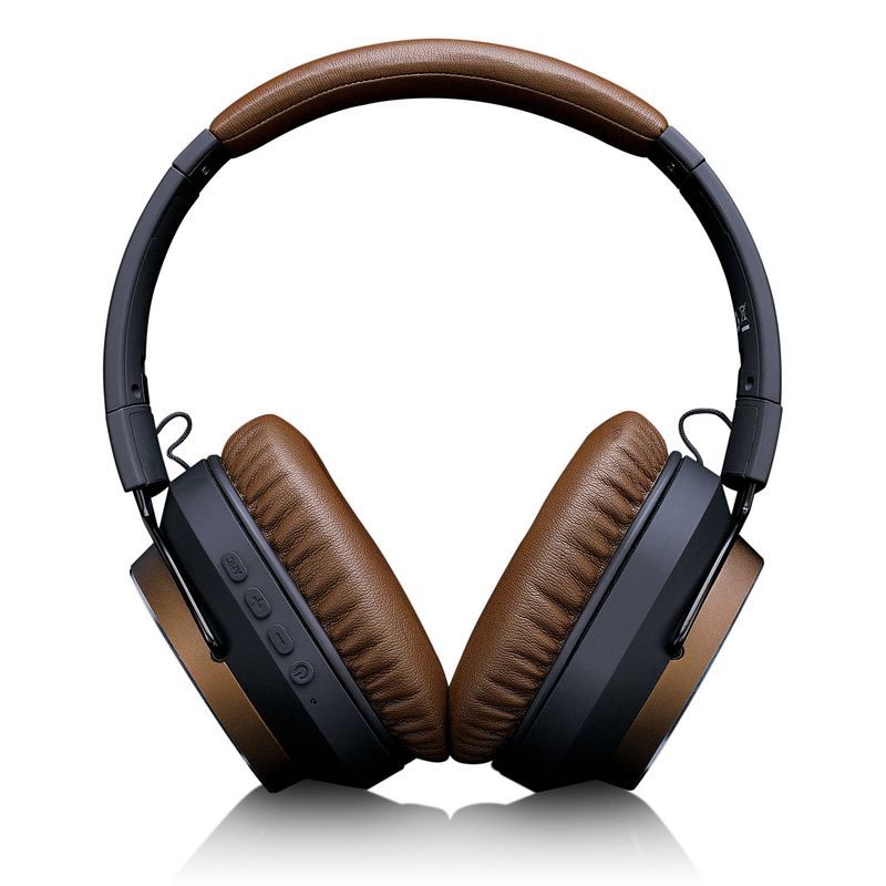 Foto van Bluetooth koptelefoon met active noise cancelling (anc) lenco hpb-730bn bruin-zwart