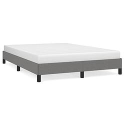 Foto van The living store bedframe - duurzaam - multiplex lattenbodem - 203 x 143 x 25 cm - kleur- donkergrijs