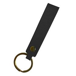 Foto van Basey sleutelhanger leer - leren sleutelhanger met sleutelhanger ring - zwart