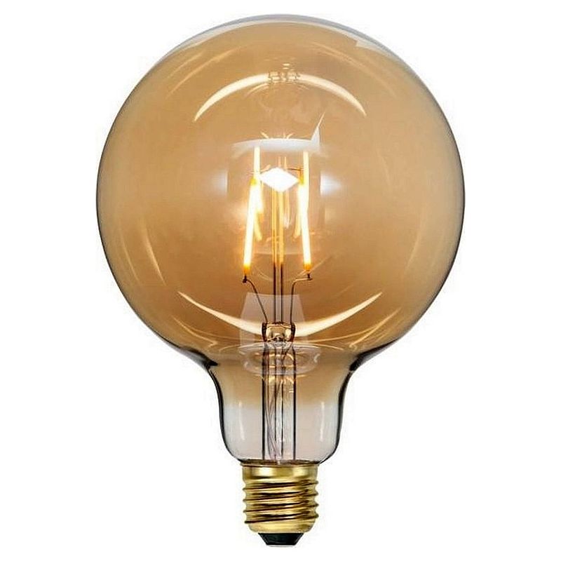 Foto van Star trading vintage gold led lamp - h 18 cm - amber - e27