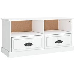 Foto van The living store tv-meubel - trendy - tv-meubels - 93 x 35.5 x 45 cm - hoogglans wit