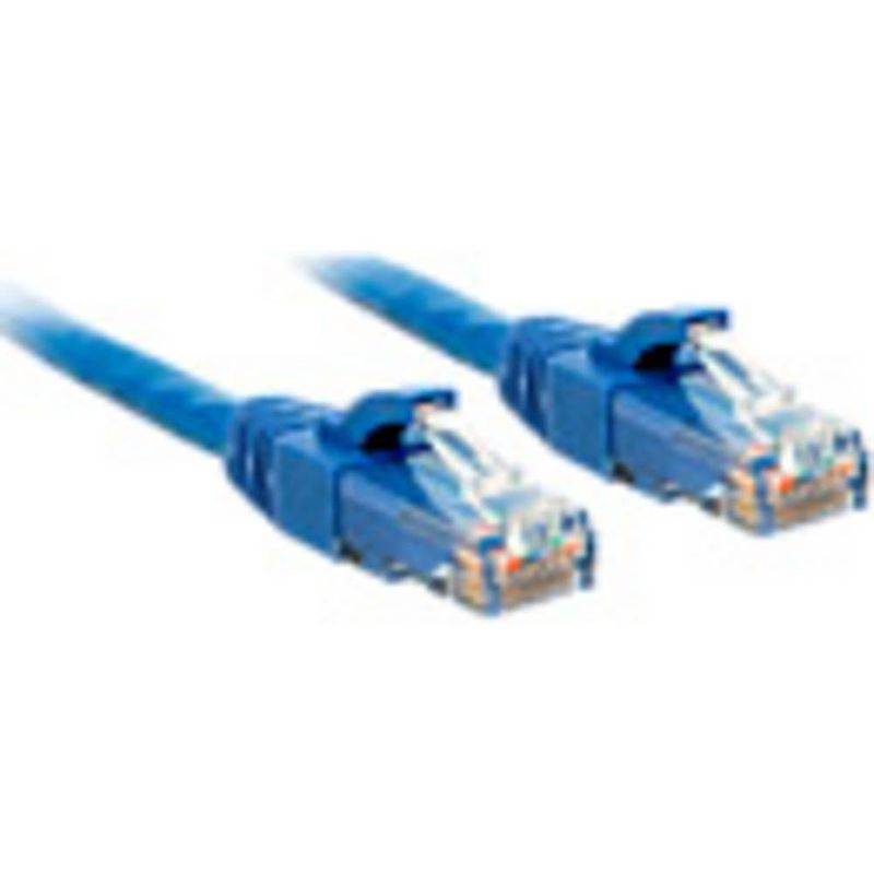 Foto van Lindy 48020 rj45 netwerkkabel, patchkabel cat 6 u/utp 5.00 m blauw 1 stuk(s)