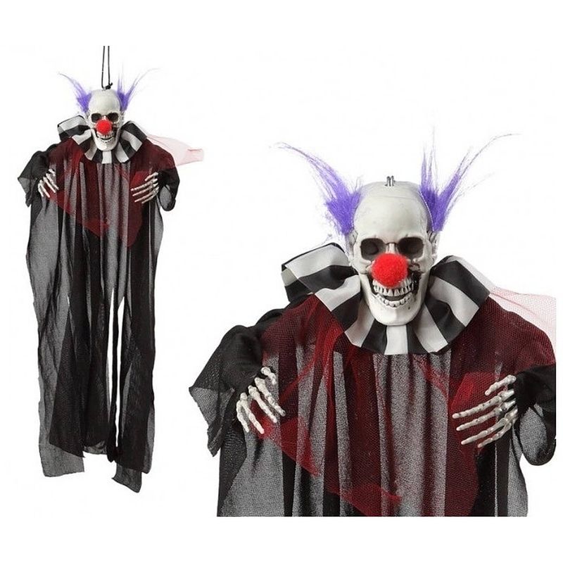 Foto van Halloween - horror clown hangdecoratie pop 46 cm - halloween poppen