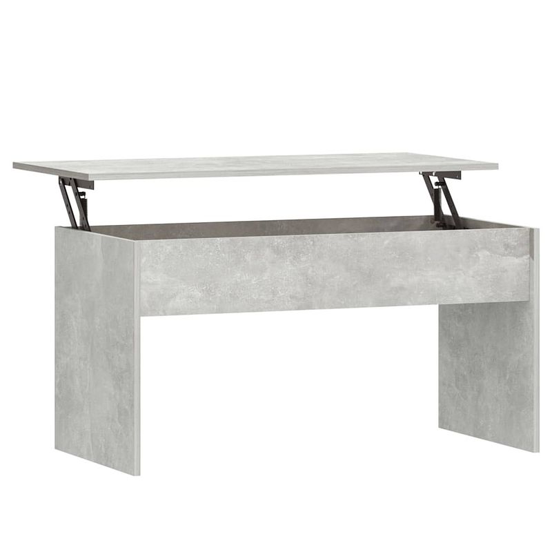 Foto van The living store salontafel lift-top betongrijs 102x50.5x52.5 cm - bewerkt hout