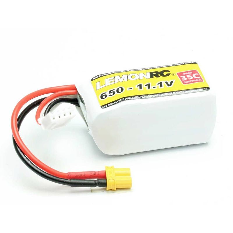 Foto van Lemonrc lipo accupack 11.1 v 650 mah aantal cellen: 3 35 c softcase xt30