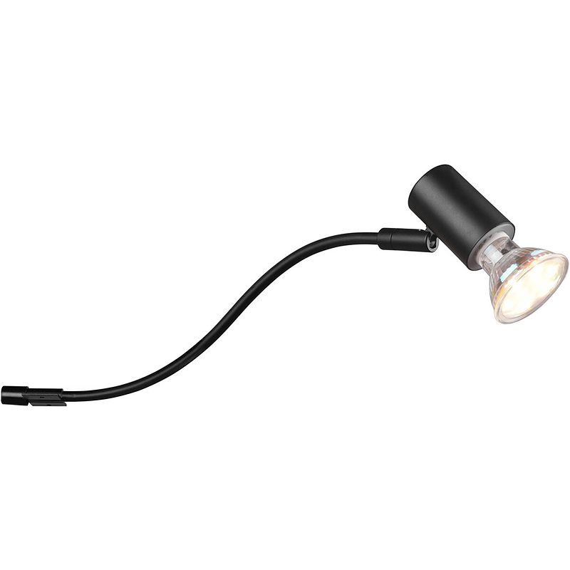 Foto van Led wandlamp - wandverlichting - spatwaterdicht ip44 - trion giano - gu10 fitting - rond - mat zwart - aluminium