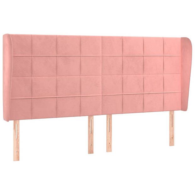 Foto van Vidaxl hoofdbord met randen 203x23x118/128 cm fluweel roze