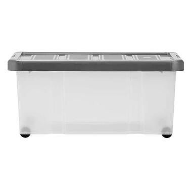 Foto van Opbergbox zware kwaliteit 43 liter - transparant/antraciet - 60,5x40x27,5 cm - leen bakker