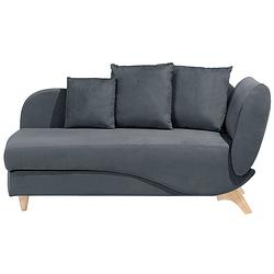 Foto van Beliani meri - chaise longue-grijs-fluweel