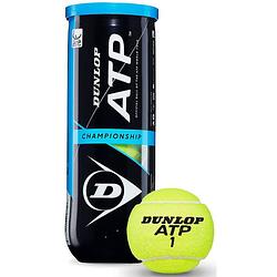 Foto van Dunlop tennisbal atp championship rubber/vilt geel 3 stuks