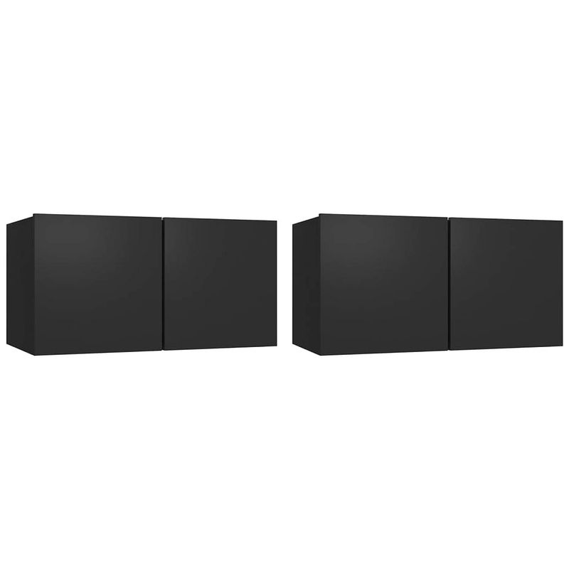 Foto van The living store tv-meubel hangend - hifi-kastenset 60x30x30cm - zwart