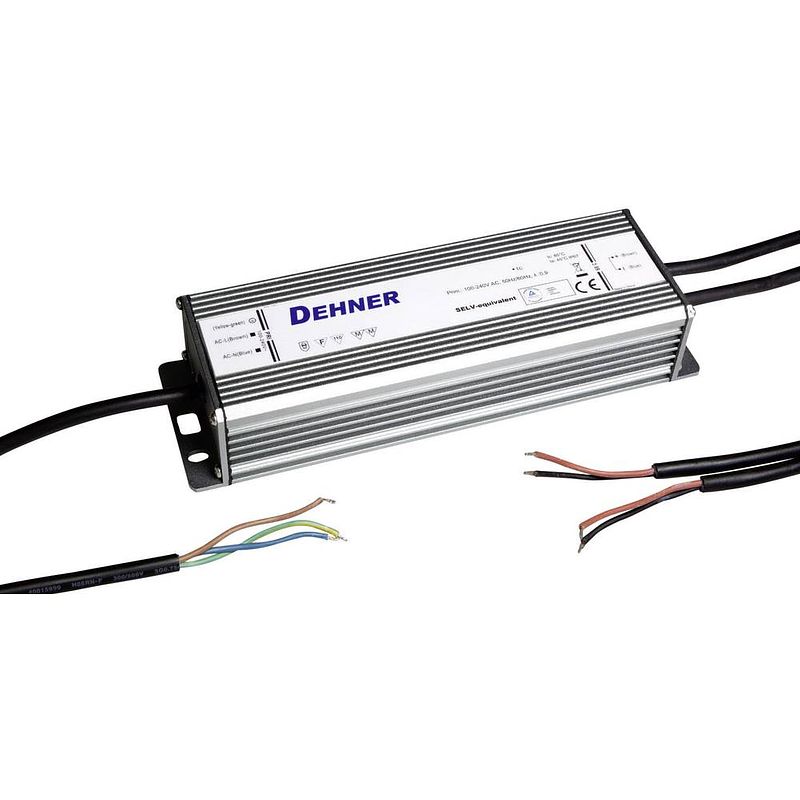 Foto van Dehner elektronik led 12v150w-mm-ip67 led-transformator constante spanning 150 w 12.5 a 12 v/dc geschikt voor meubels