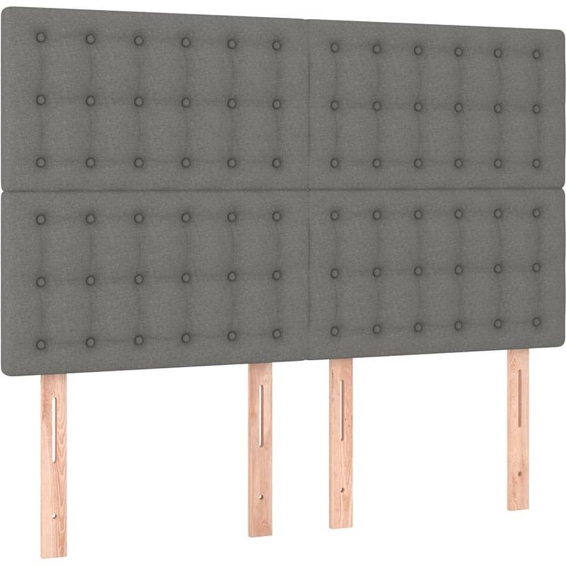 Foto van The living store boxspring bed - led - 140x190 cm - donkergrijs/wit