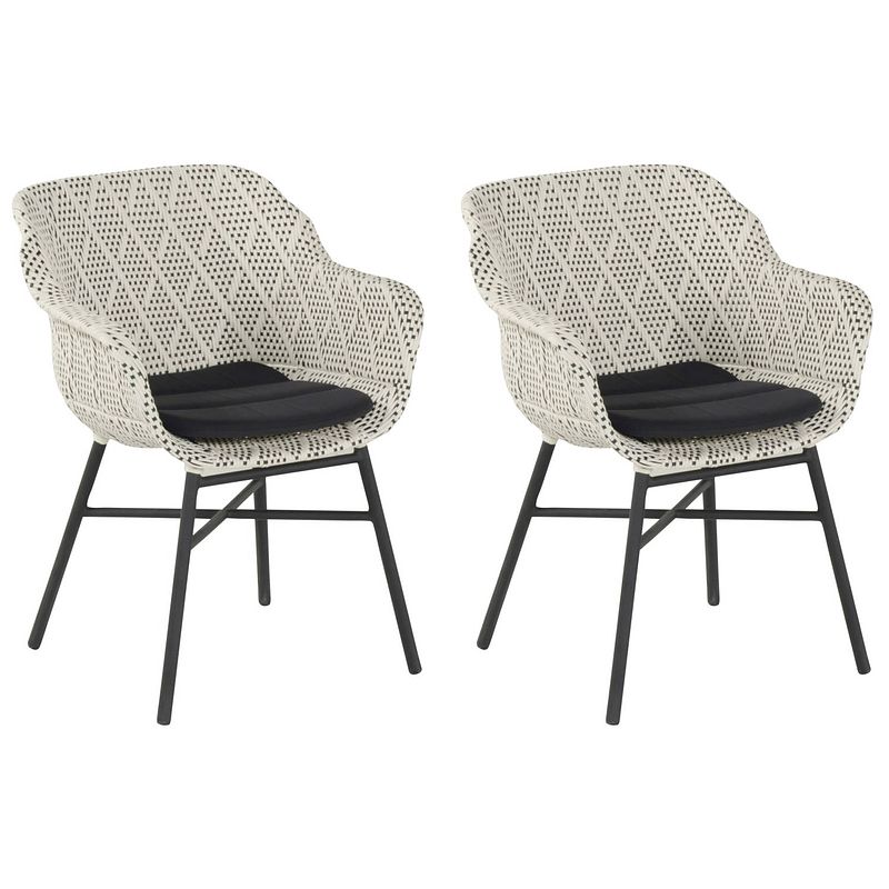 Foto van Hartman delphine dining tuinstoel - set van 2 - diamond wicker