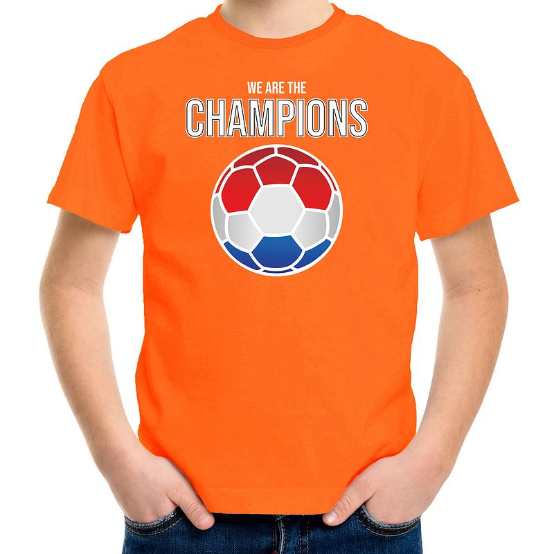 Foto van We are the champions holland / nederland supporter shirt / kleding voor kinderen l (146-152) - feestshirts