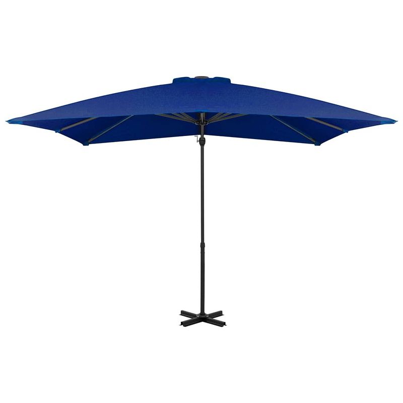 Foto van The living store hangparasol - the living store - hangende parasol - 250 x 250 x 230 cm - azuurblauw